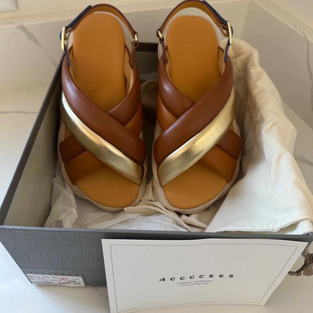 NWT 4CCCCEES Mellow Mela  cross-strap platform sandal - Picture 7 of 7